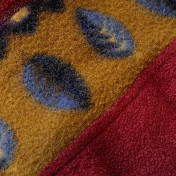 Vintage Talbots Medium Leaf Print Full Button Front Fleece Sweater Jacket - Picture 12 of 12